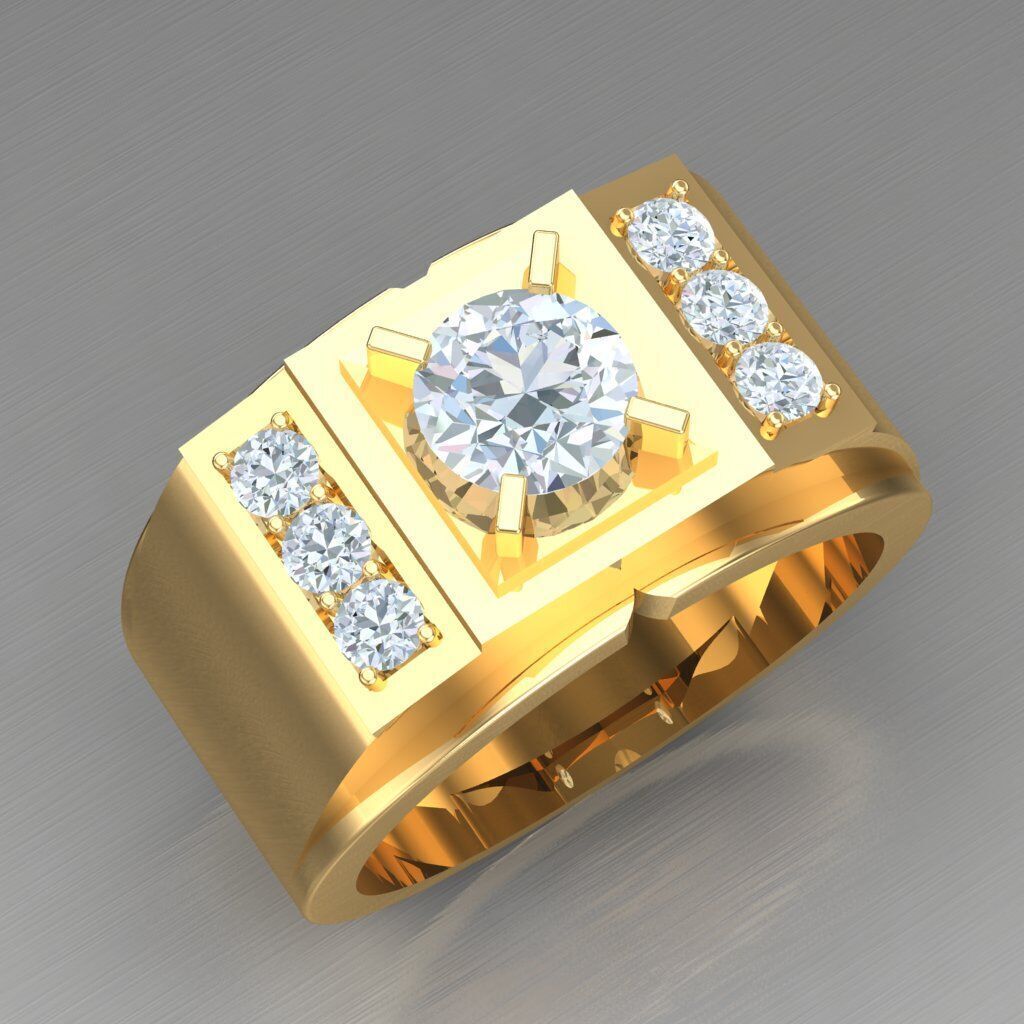 Modern Men Ring 3D CAD File 6MR074 3D print model_6