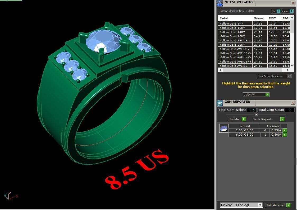 Modern Men Ring 3D CAD File 6MR074 3D print model_1