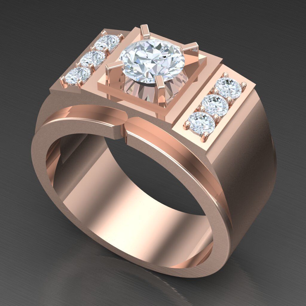Modern Men Ring 3D CAD File 6MR074 3D print model_5