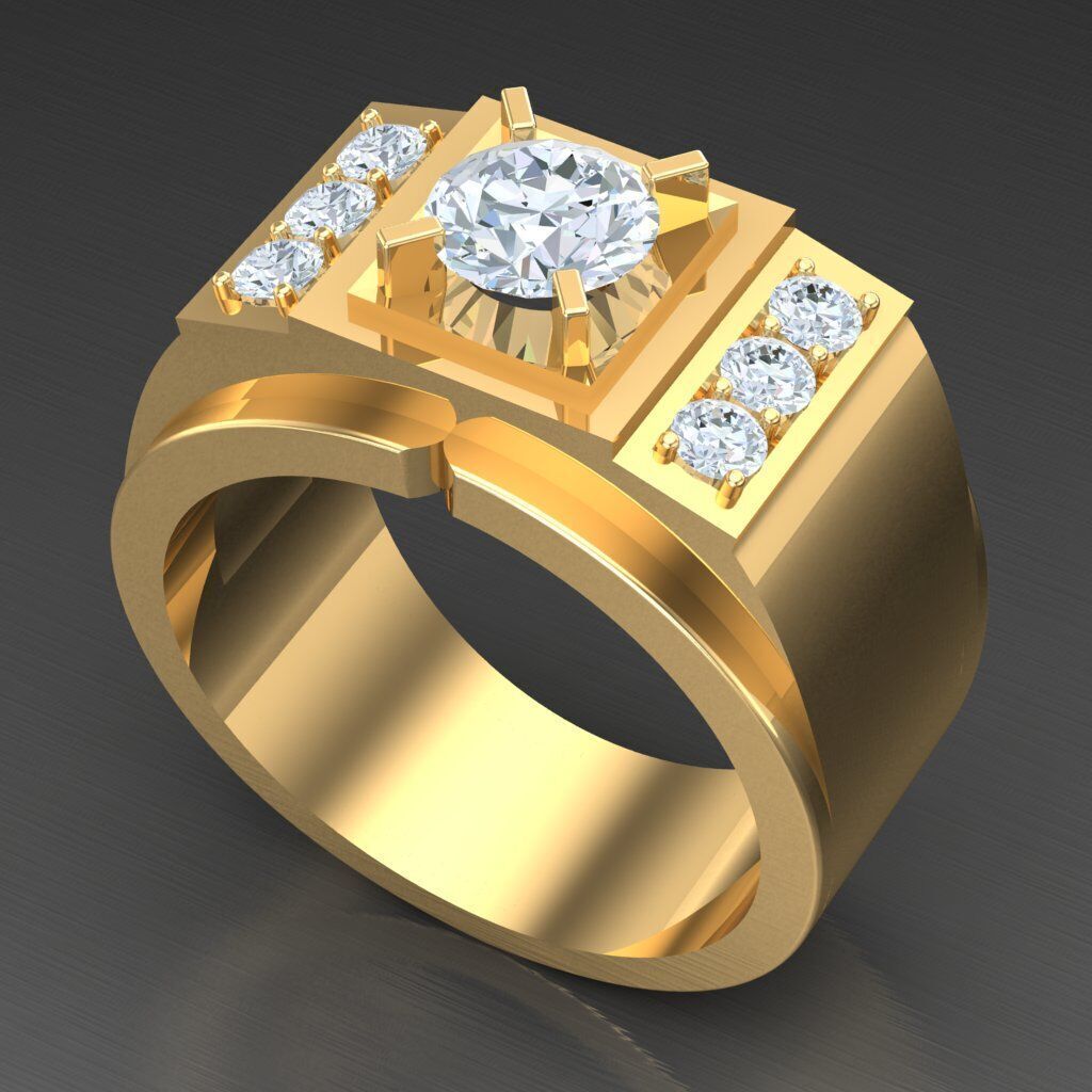 Modern Men Ring 3D CAD File 6MR074 3D print model_8