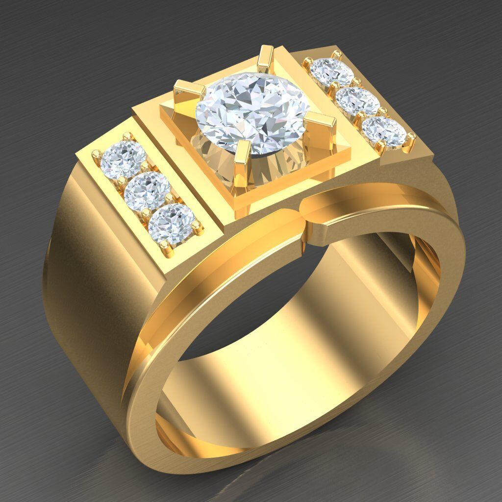 Modern Men Ring 3D CAD File 6MR074 3D print model_2
