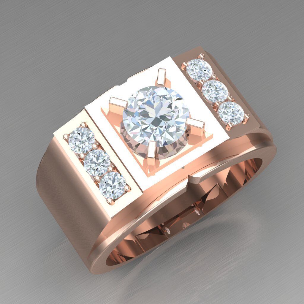 Modern Men Ring 3D CAD File 6MR074 3D print model_11