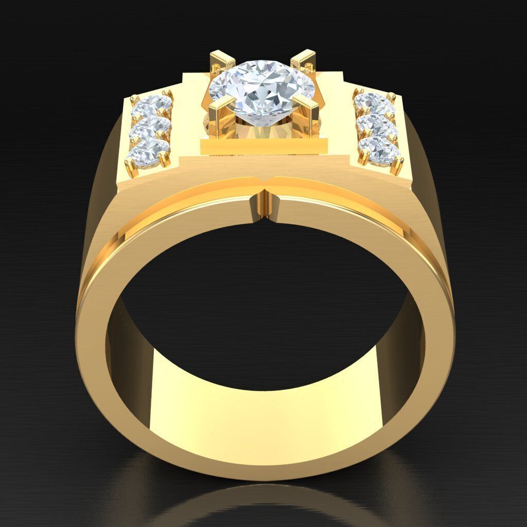 Modern Men Ring 3D CAD File 6MR074 3D print model_4