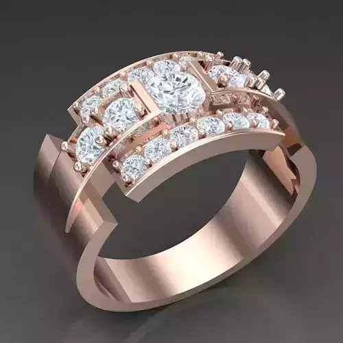 Modern Men Ring 3D CAD File 6MR071