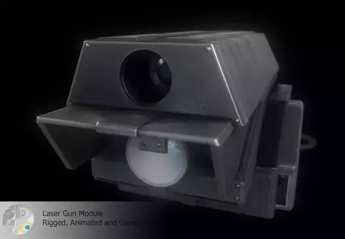 Laser Gun Module Low-poly 3D model