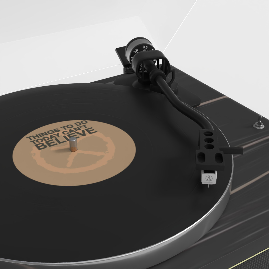 RECORD PLAYER Low-poly 3D model_5
