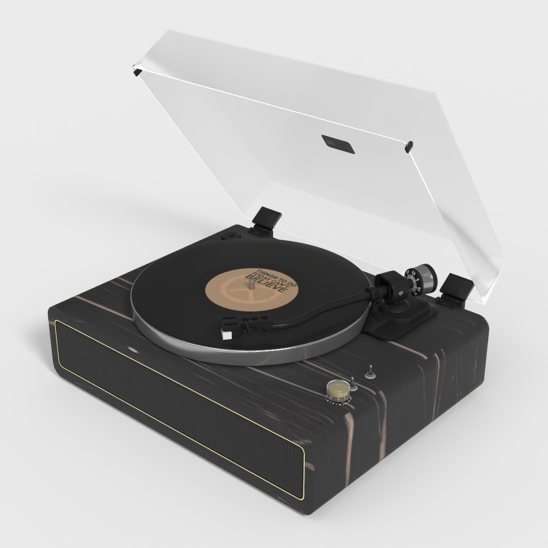 RECORD PLAYER Low-poly 3D model_4