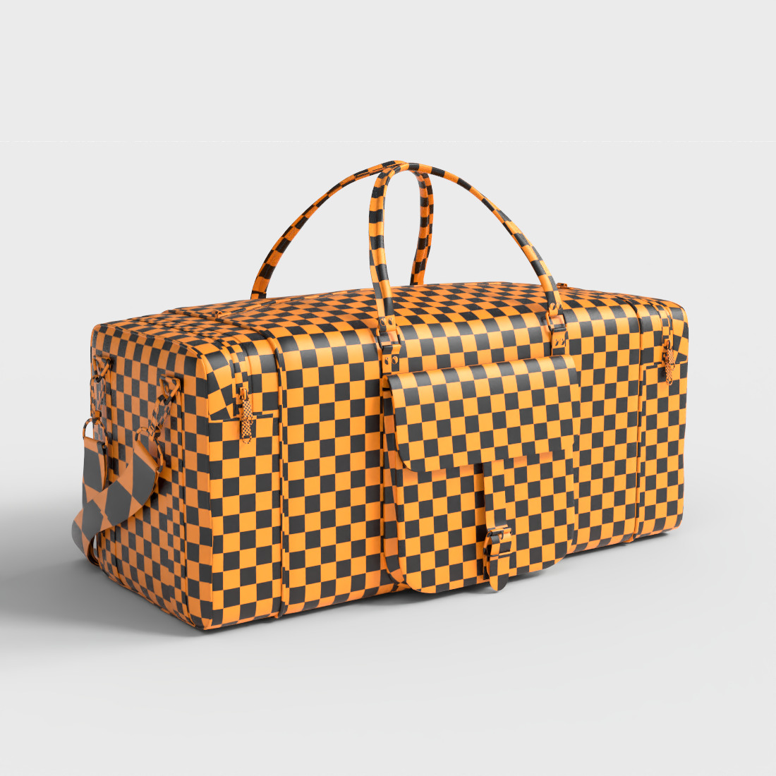 VINTAGE LEATHER DUFFLE BAG Low-poly 3D model_7