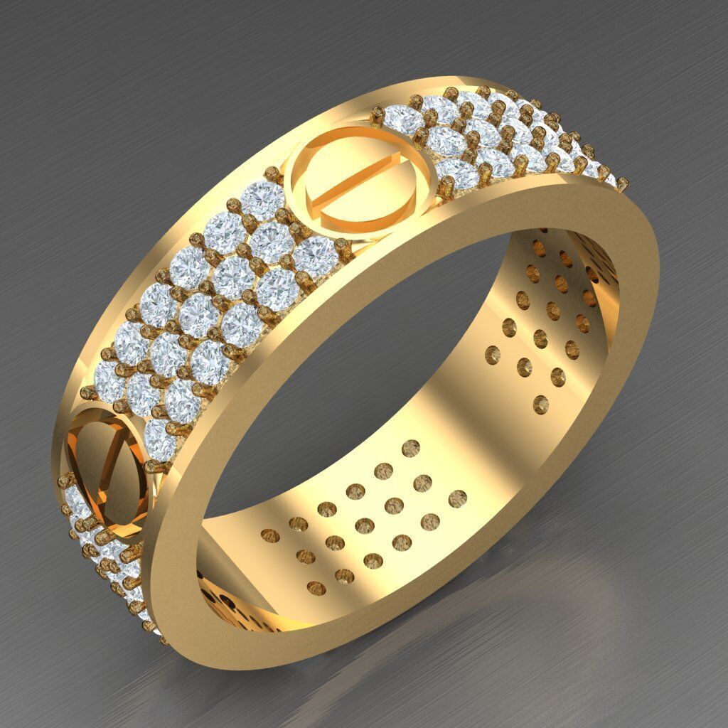 Modern Men Ring 3D CAD File 6MR063 3D print model_2