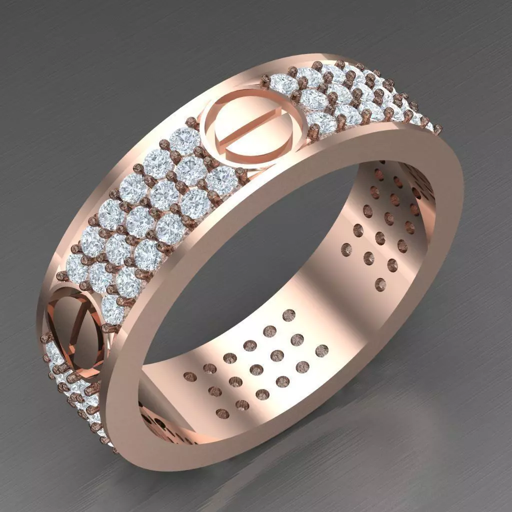 Modern Men Ring 3D CAD File 6MR063 3D print model_0