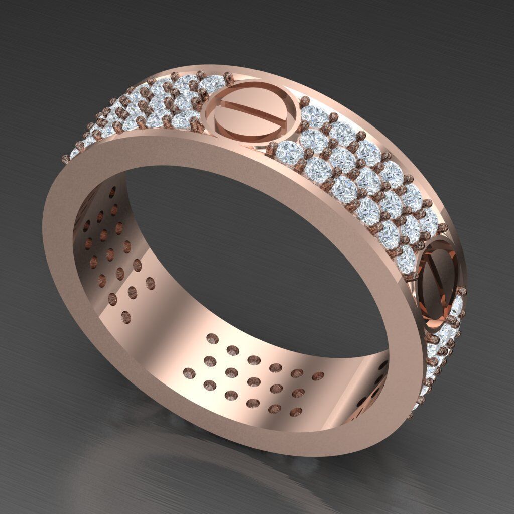 Modern Men Ring 3D CAD File 6MR063 3D print model_5