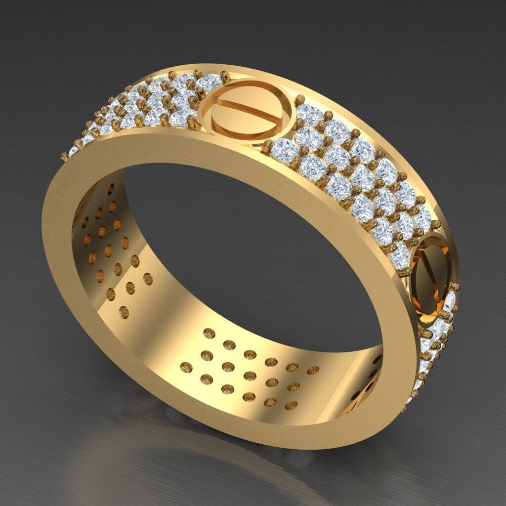 Modern Men Ring 3D CAD File 6MR063 3D print model_8