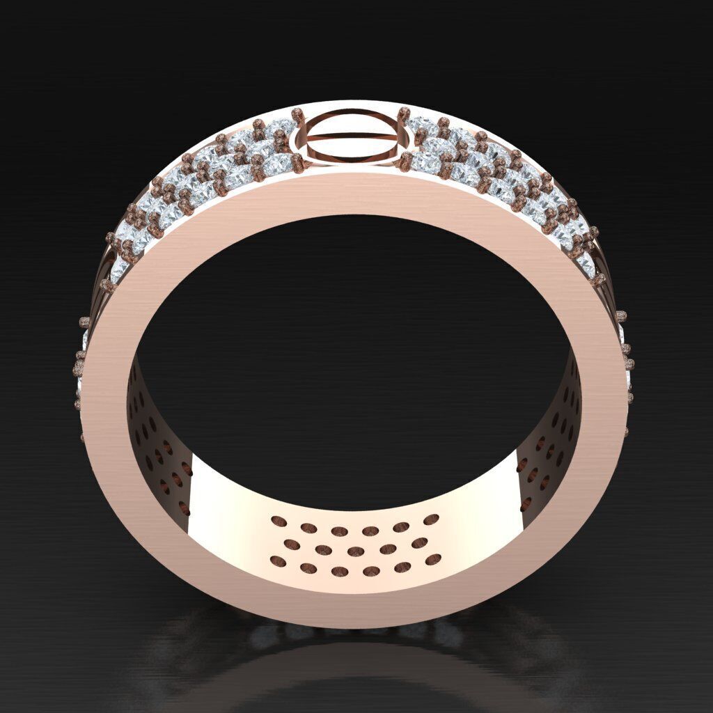 Modern Men Ring 3D CAD File 6MR063 3D print model_3