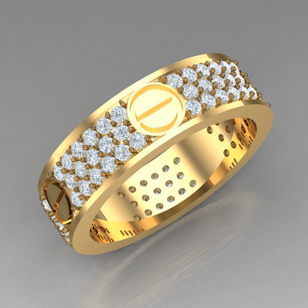Modern Men Ring 3D CAD File 6MR063 3D print model_6