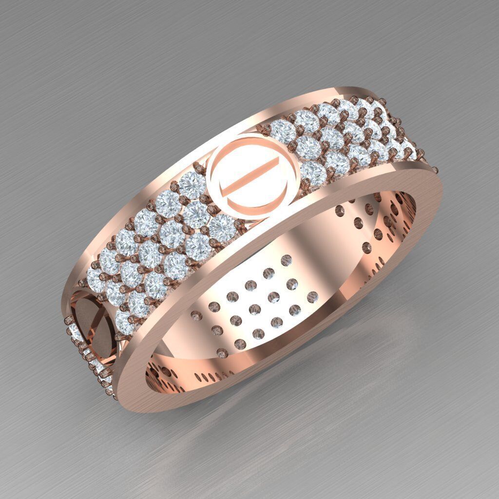 Modern Men Ring 3D CAD File 6MR063 3D print model_11
