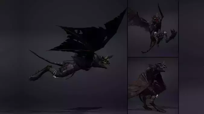 Mist Barbarian Wing1 Low-poly 3D model