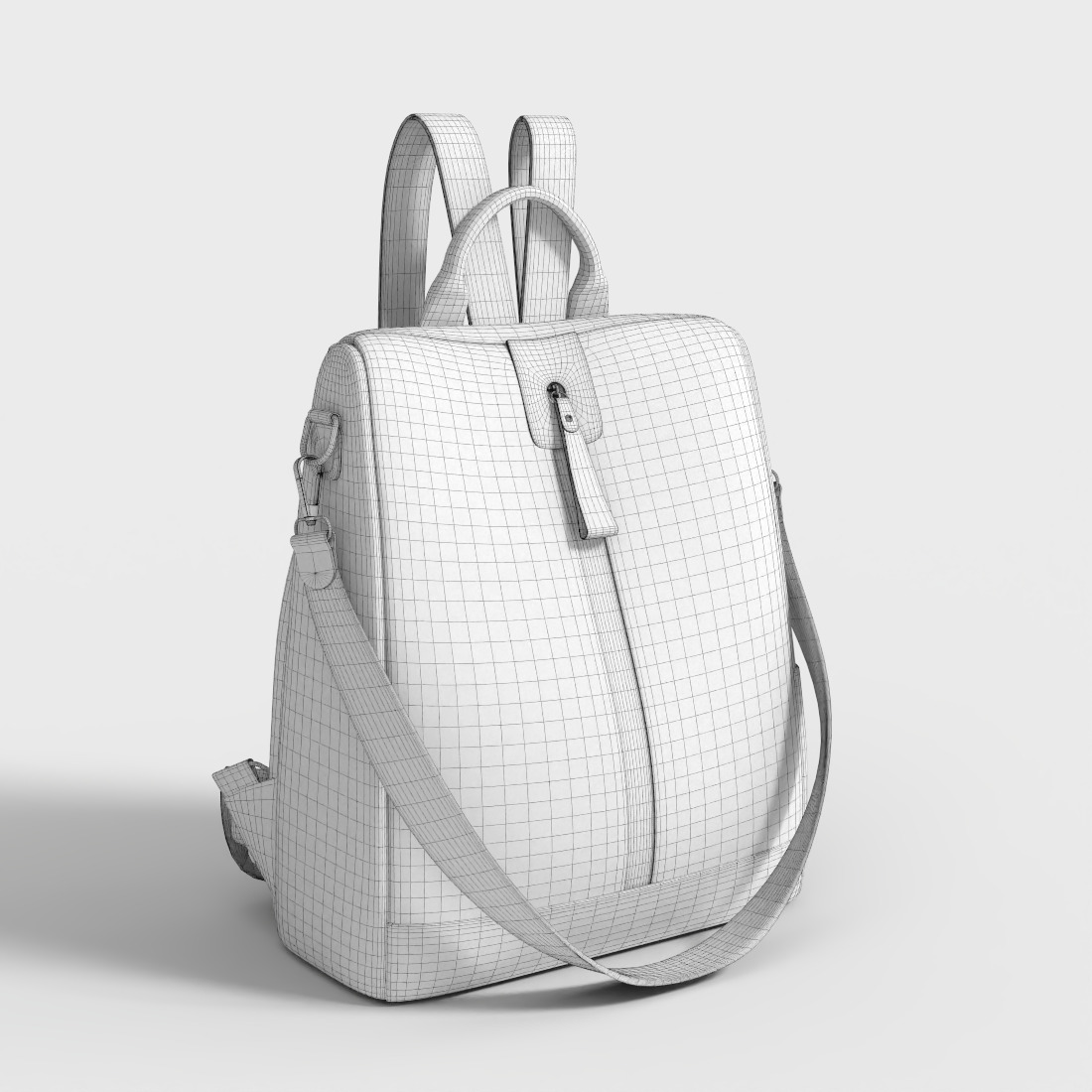 RETRO WOMENS HANDBAG Low-poly 3D model_8