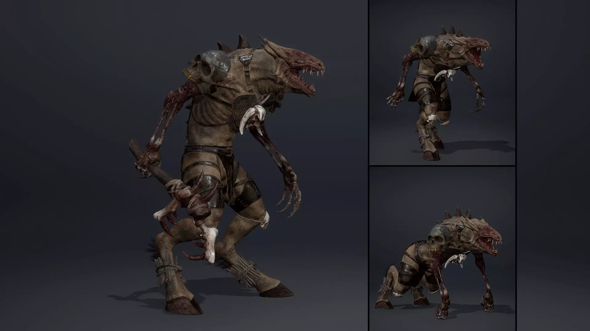 Mist Barbarian Damaged Low-poly 3D model