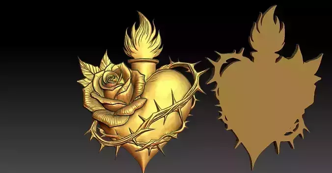 3 holy heart CNC Relief Model
