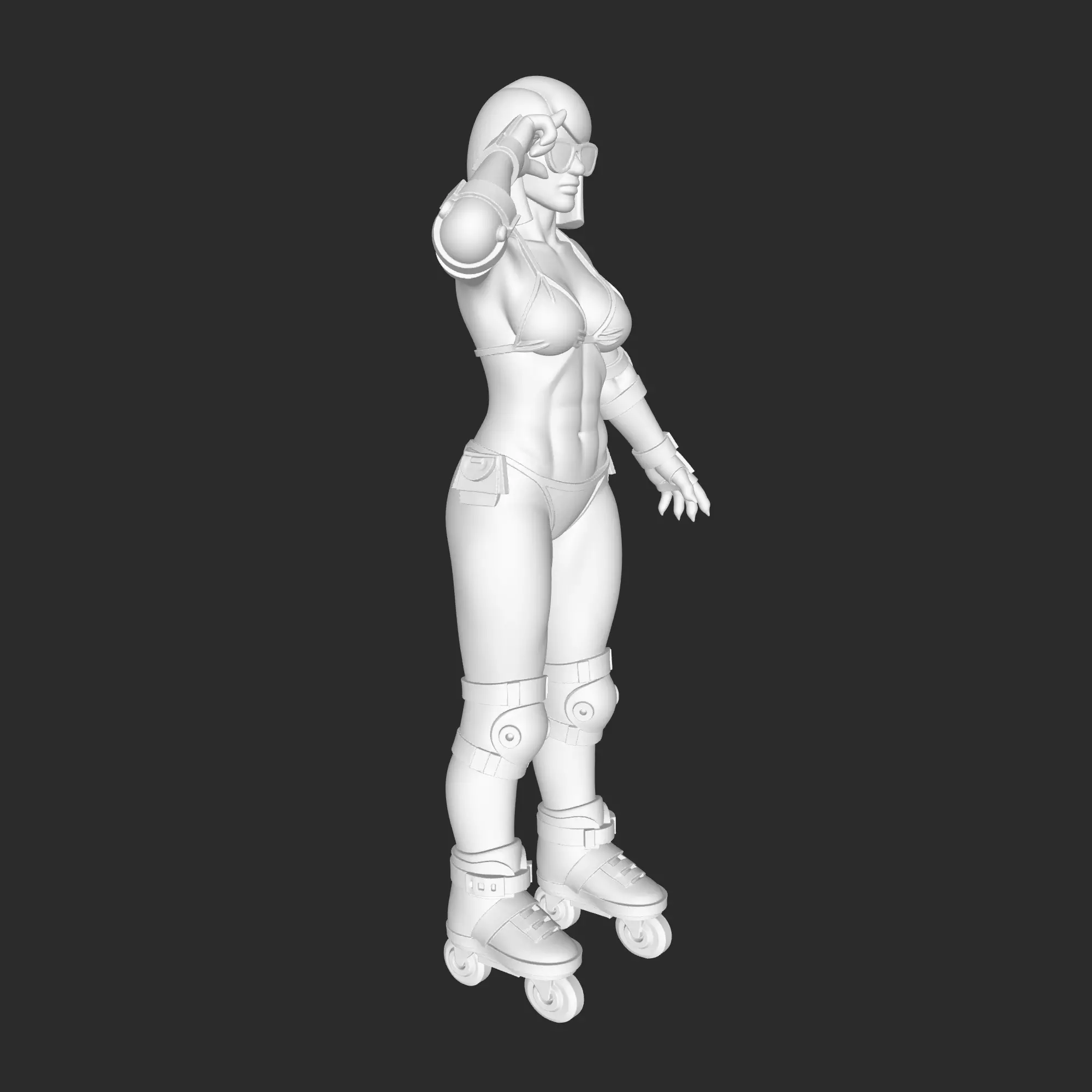 Skater Sexy Girl 3D print model