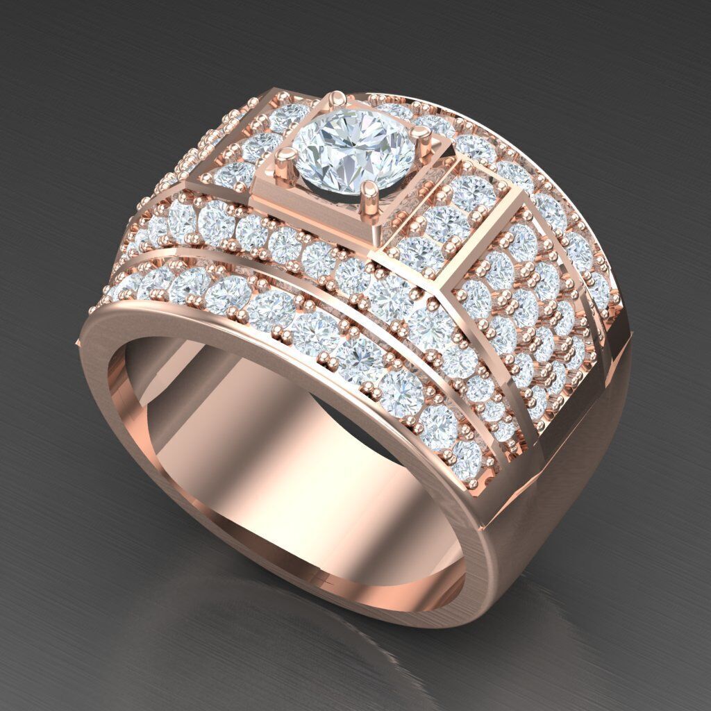 Modern Men Ring 3D CAD File 6MR044 3D print model_5