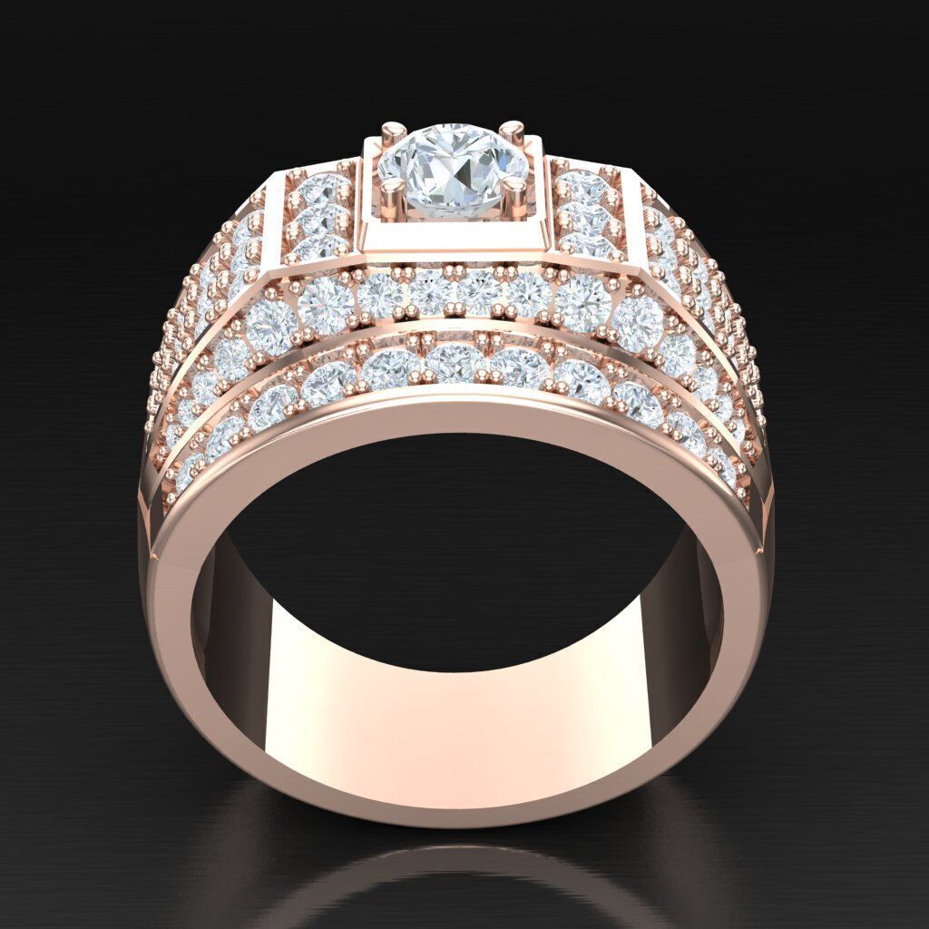 Modern Men Ring 3D CAD File 6MR044 3D print model_3