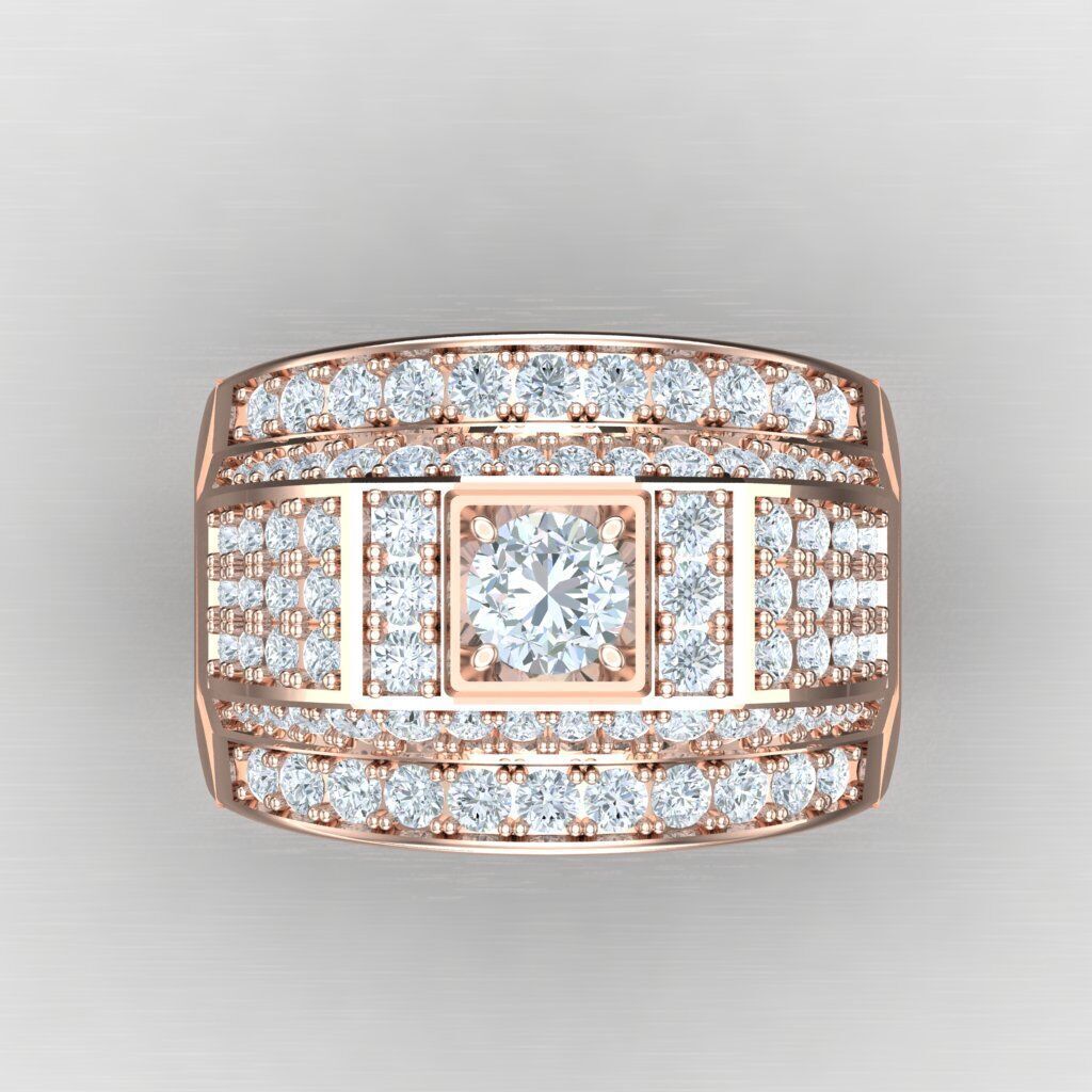 Modern Men Ring 3D CAD File 6MR044 3D print model_9