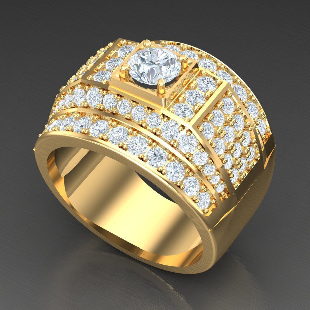 Modern Men Ring 3D CAD File 6MR044 3D print model_8