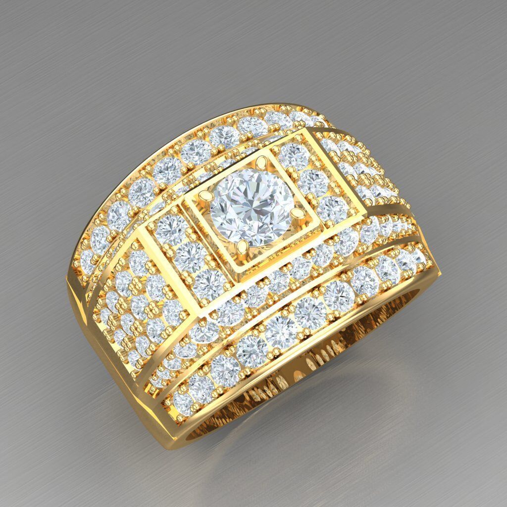 Modern Men Ring 3D CAD File 6MR044 3D print model_6