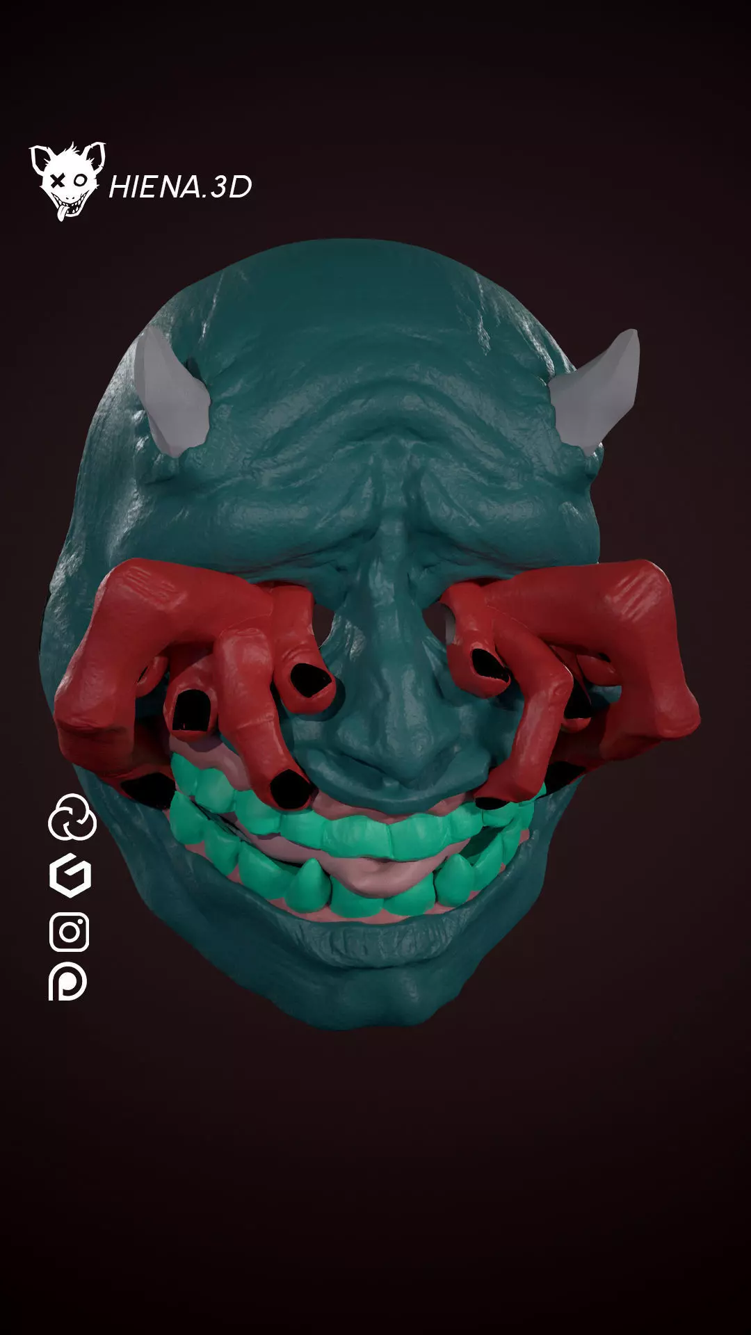 Blind Demon mask 3D print model_0
