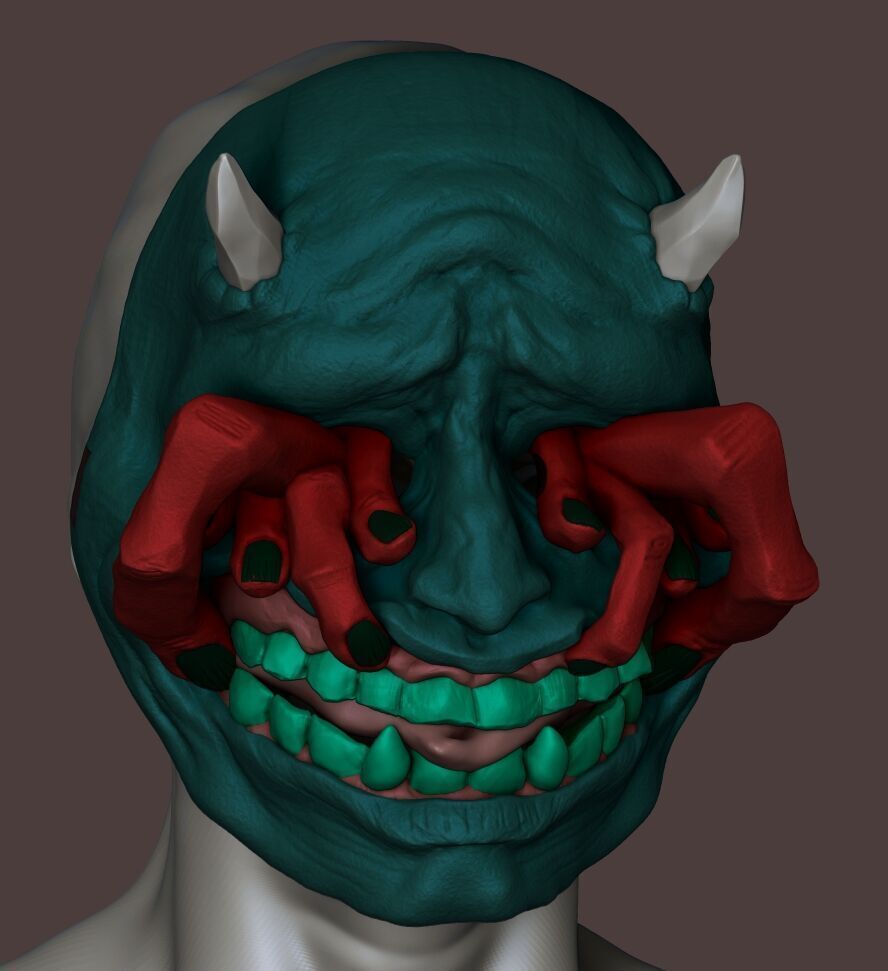 Blind Demon mask 3D print model_1