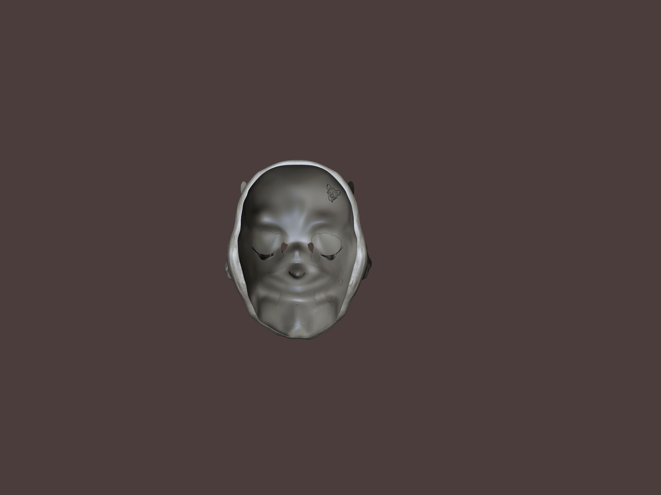 Blind Demon mask 3D print model_4