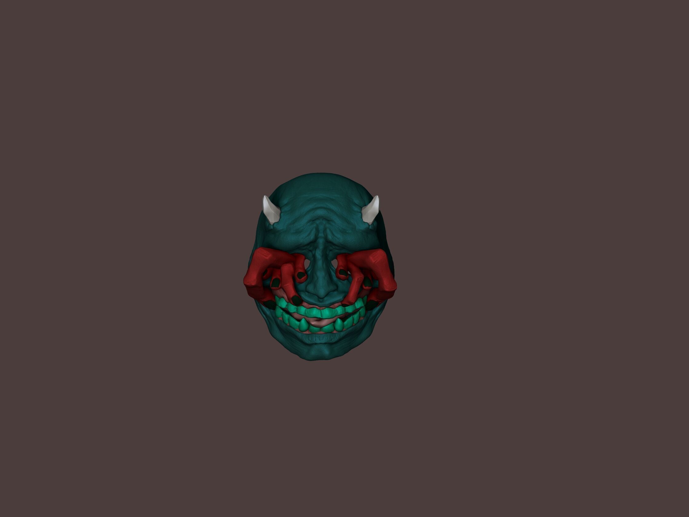 Blind Demon mask 3D print model_2