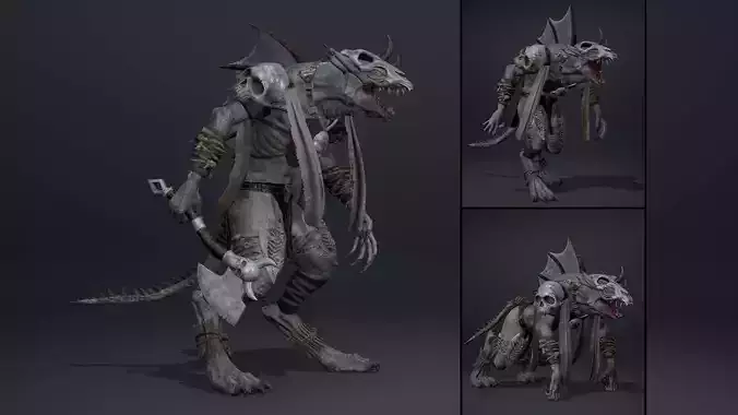 Mist Barbarian Arm1 Low-poly 3D model