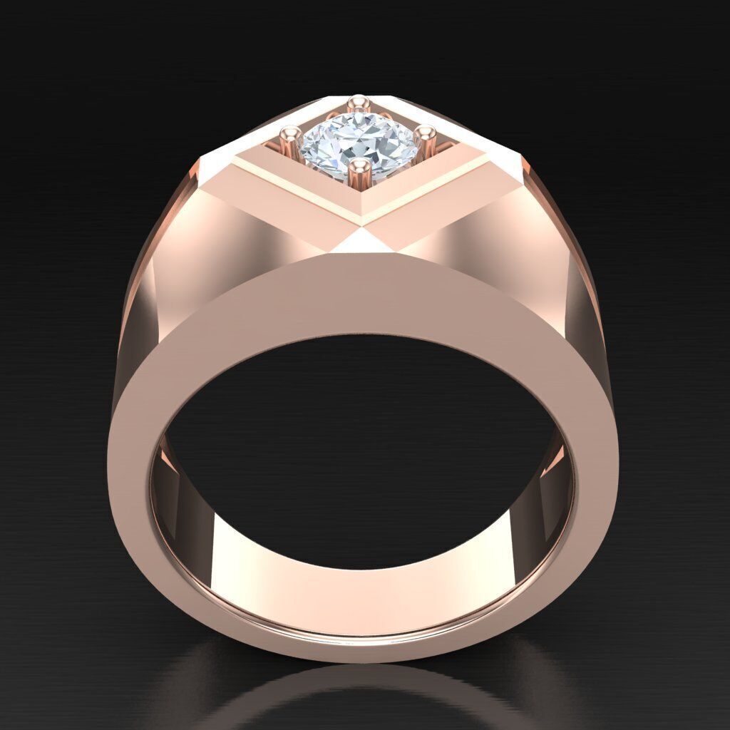 Modern Men Ring 3D CAD File 6MR022 3D print model_3