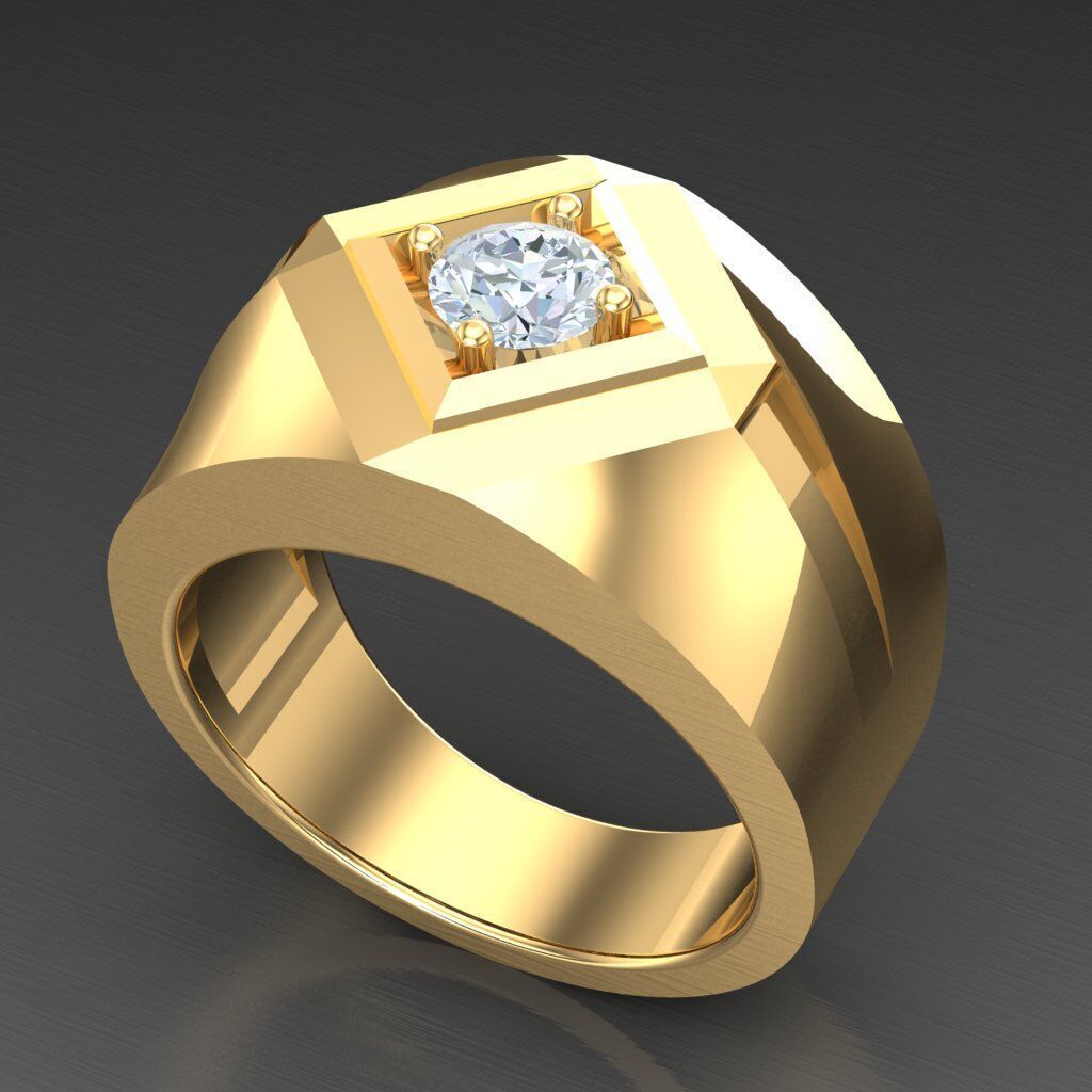 Modern Men Ring 3D CAD File 6MR022 3D print model_8