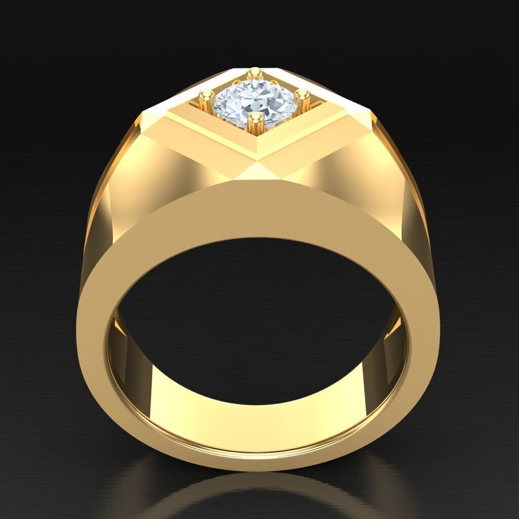 Modern Men Ring 3D CAD File 6MR022 3D print model_4