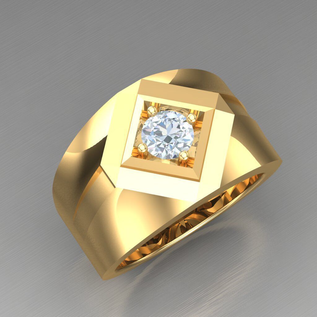Modern Men Ring 3D CAD File 6MR022 3D print model_6