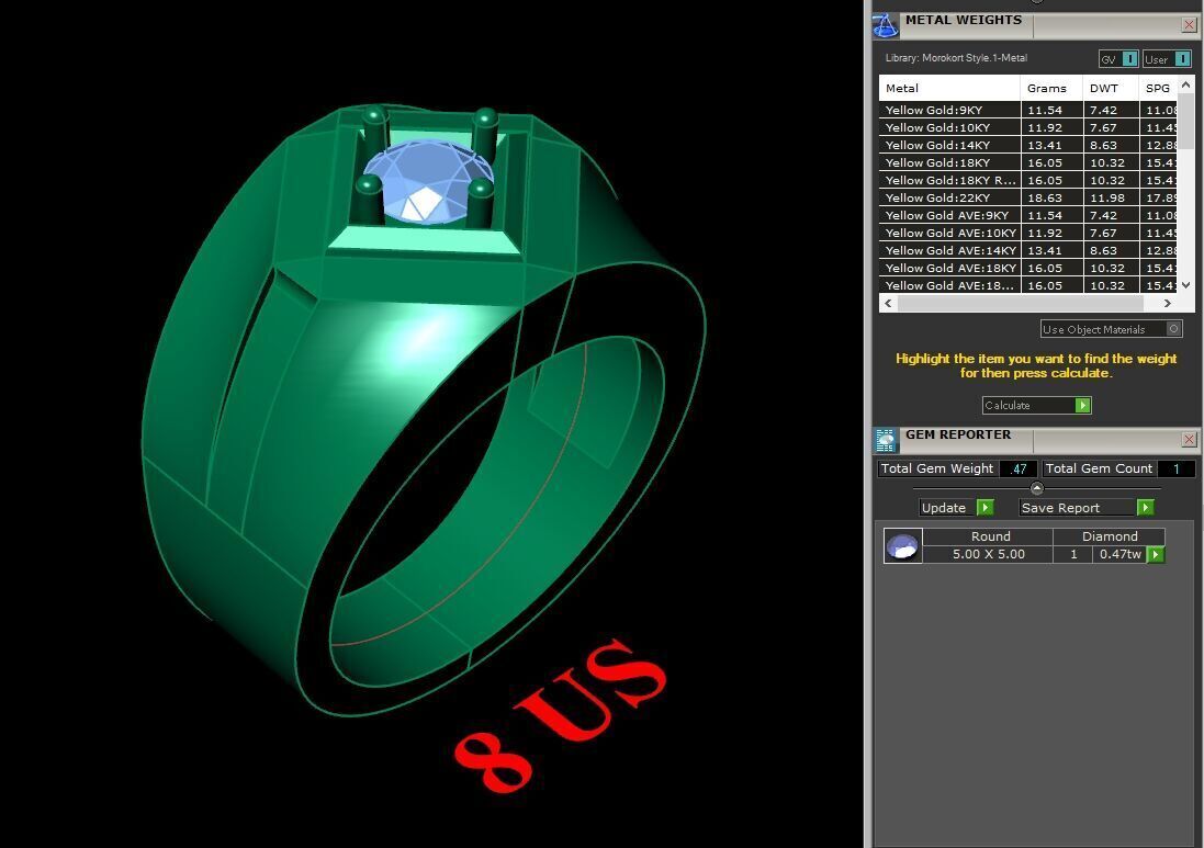 Modern Men Ring 3D CAD File 6MR022 3D print model_1