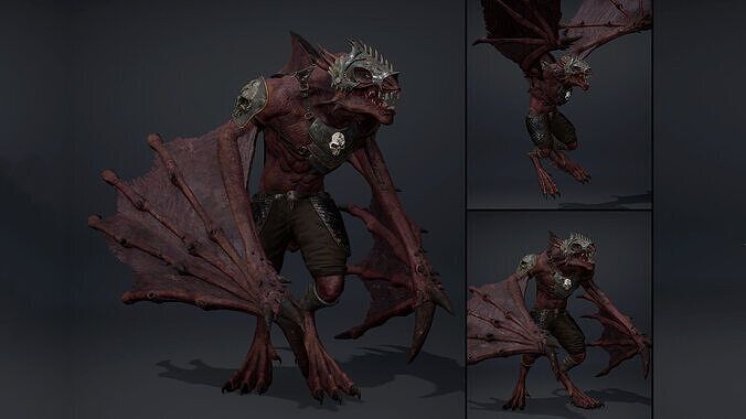 Mist Spearman Wing2 Low-poly 3D model