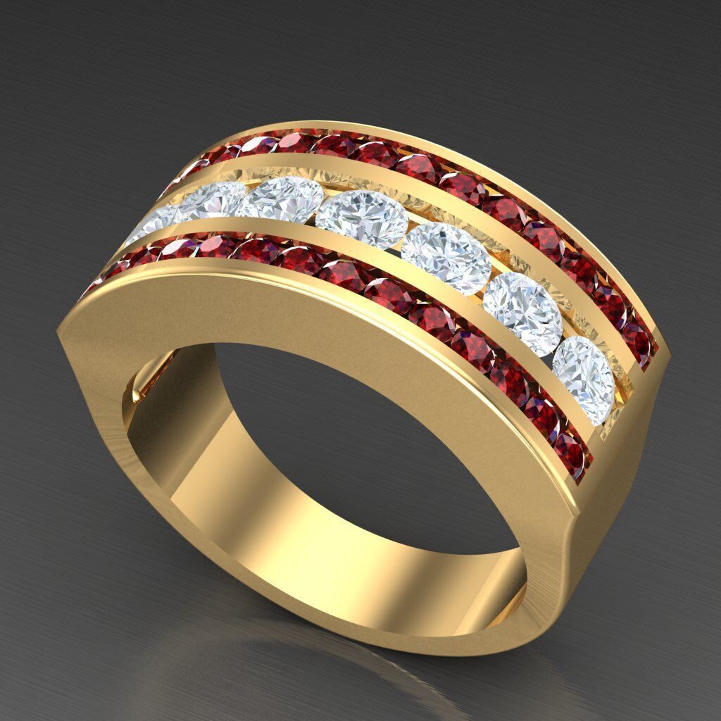 Modern Men Ring 3D CAD File 6MR014 3D print model_11