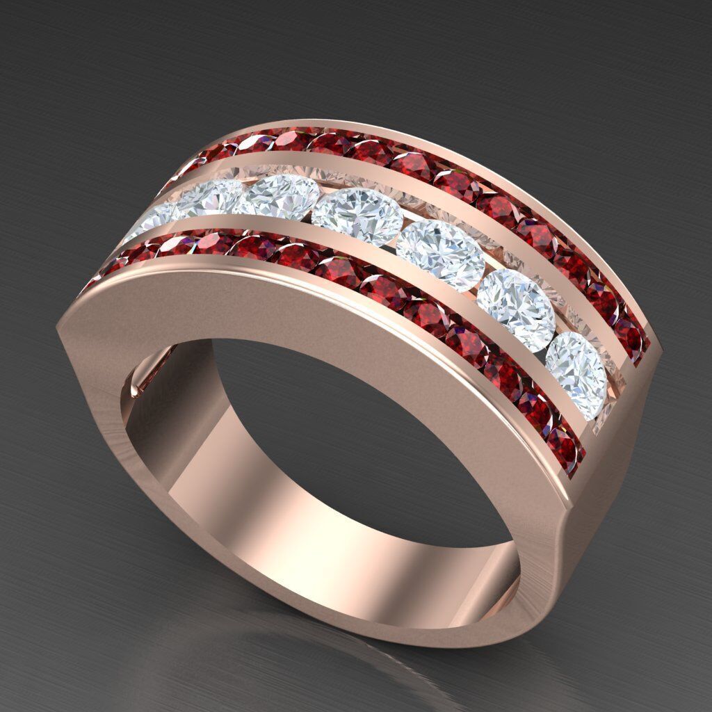 Modern Men Ring 3D CAD File 6MR014 3D print model_3