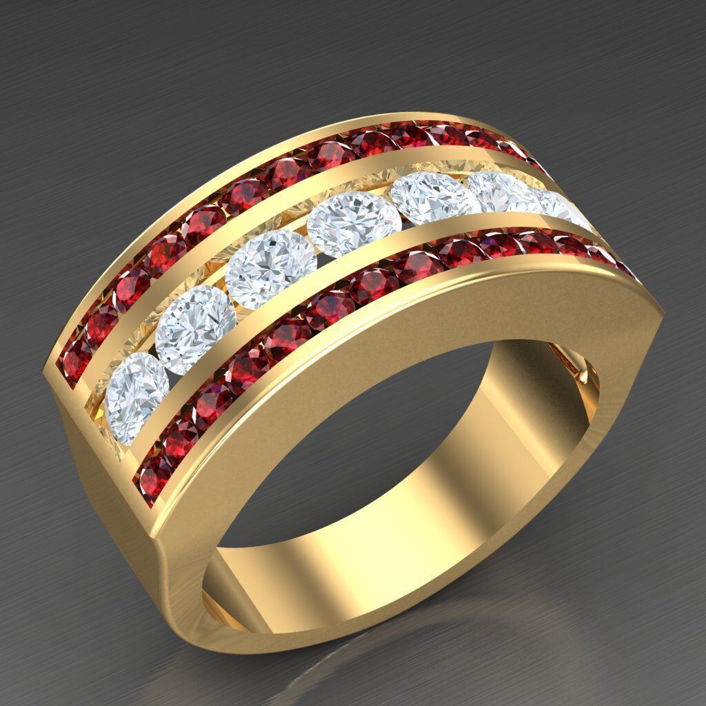 Modern Men Ring 3D CAD File 6MR014 3D print model_7