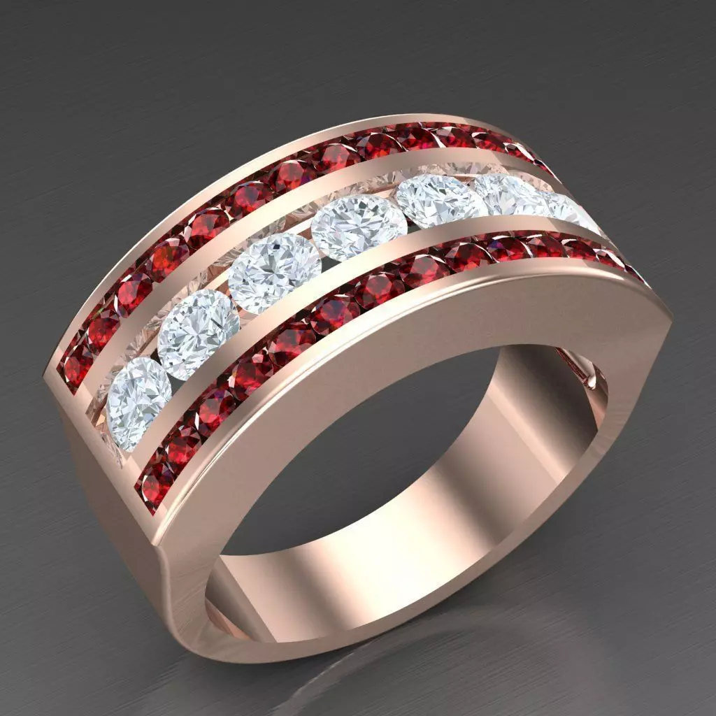 Modern Men Ring 3D CAD File 6MR014 3D print model_0