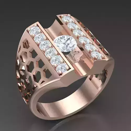 Modern Men Ring 3D CAD File 6MR010