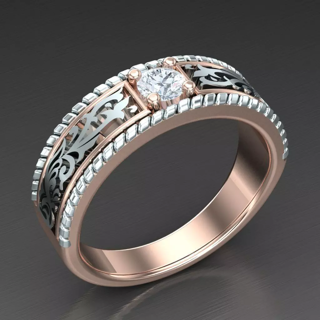 Modern Men Ring 3D CAD File 6MR006 3D print model_0