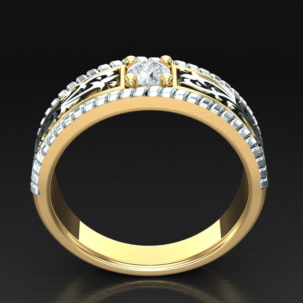 Modern Men Ring 3D CAD File 6MR006 3D print model_4