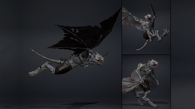 Mist Spearman Wing1 Low-poly 3D model
