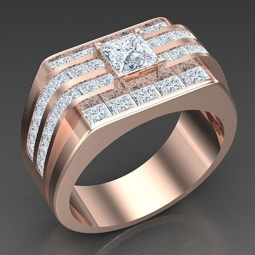 Modern Men Ring 3D CAD File 6MR002 3D print model