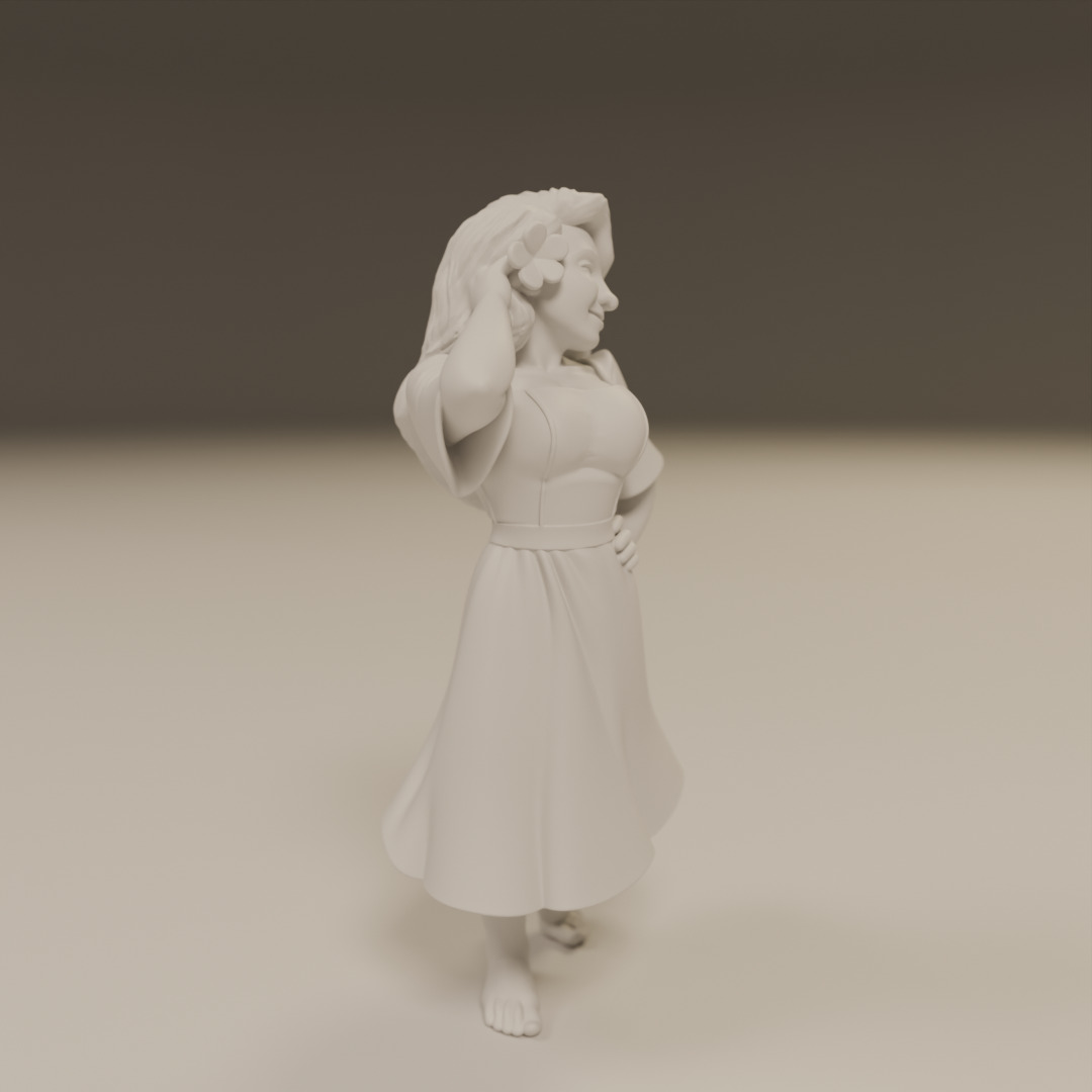 filipina pin-up 3D print model_12